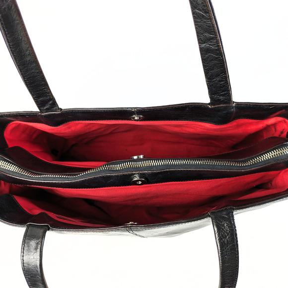 Hobo Black Genuine Leather Tote Bag - Picture 6 of 9